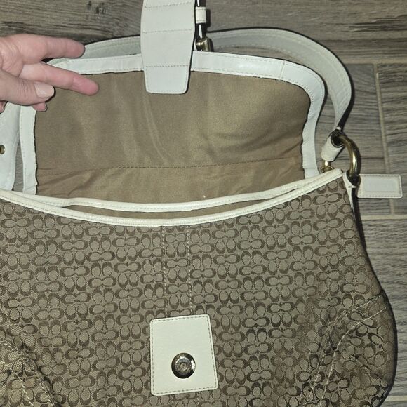 Vintage Coach Bag Signature Soho Hobo Shoulder Studded Y2K Buckle Flap retro - Picture 5 of 13